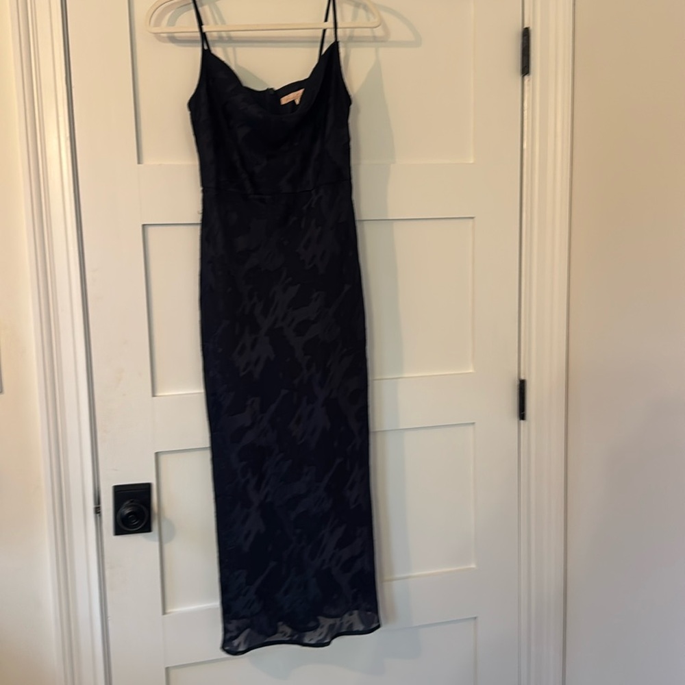 Hutch Navy Blue Cowl Neck Slip Dress